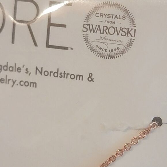 New Adore Organic Circle Rose Gold Bracelet with Swarovski Crystal - Picture 8 of 11